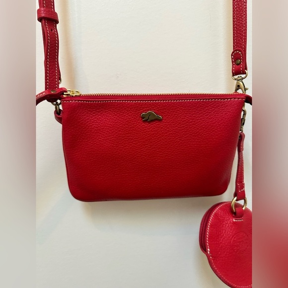 🇨🇦 ROOTS Twinsie Bag 2.0 Cloud Leather Crossbody bag and matching coin pouch - Picture 3 of 14